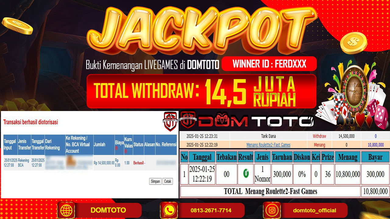 JACKPOT LIVEGAMES ROULETTE 2 25 JANUARI 2025
